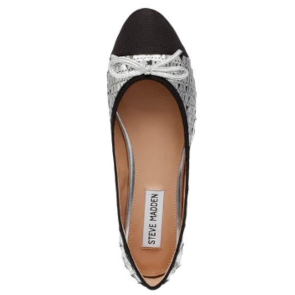Steve Madden Ellison Silver Sequin Ballet Flat Size 9 - Picture 4 of 8